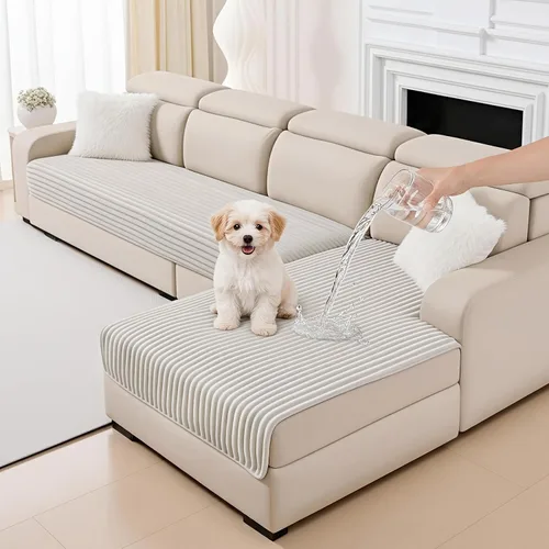 Vista 15 de MYSKY HOME Fundas de sofá para sofá seccional, funda de sofá en forma de L, fundas de sofá 100% impermeables para perros, funda de sofá modular