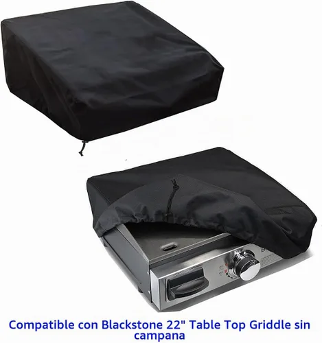 Vista 2 de Cubierta de parrilla impermeable resistente para Blackstone de 22 pulgadas sin capucha, comparado con la cubierta Blackstone 1724