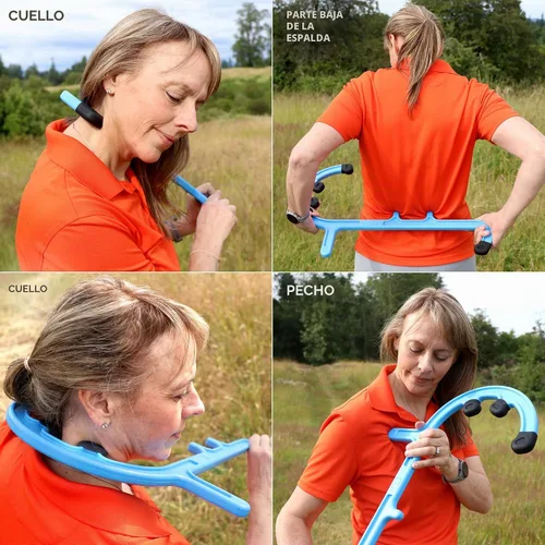 Vista 5 de Tiger Tail Masajeador de Bastón Tiger para Espalda y Cuello – Gancho de Masaje tipo Bastón de Terapia de Acupresión de Tejido Profundo para Puntos