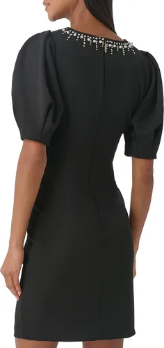 Vista 4 de Karl Lagerfeld Paris Vestido de manga abombada adornado para mujer