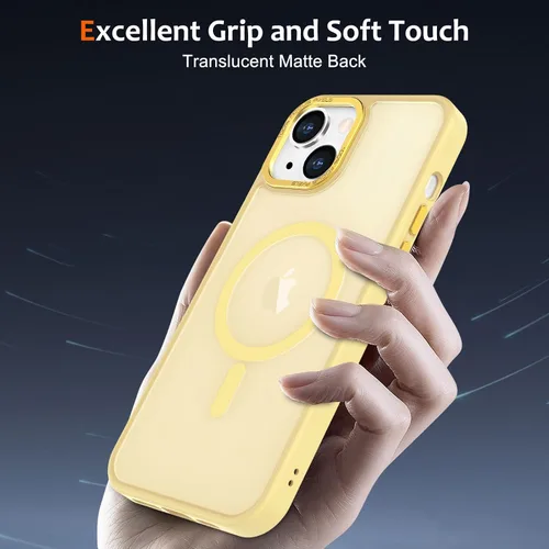 Vista 897 de Anuck - Funda magnética para iPhone 11 compatible con MagSafe, carcasa trasera mate translúcida dura, borde de TPU, delgada, resistente a impactos