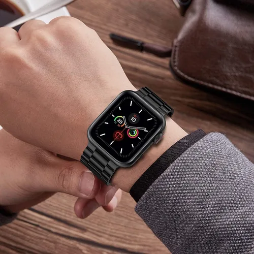 Vista 7 de Paquete de 2 correas de metal compatibles con Apple Watch Band 38/40/41/42/44/45/46/1.929 in, acero inoxidable y malla milanesa para iWatch Band
