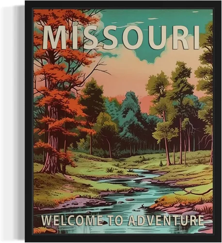Vista 9 de Póster artístico de paisaje del estado de Alabama, decoración artística de paisaje retro de estados, pintura de montaña y paisaje de aventura