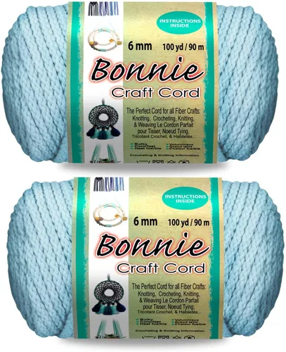 Vista 5 de Pepperell Bonnie - Cordón de macramé trenzado 6 mm x 91.4 m Almendra (Paquete de 2) Cordón de polipropileno retorcido para manualidades DIY
