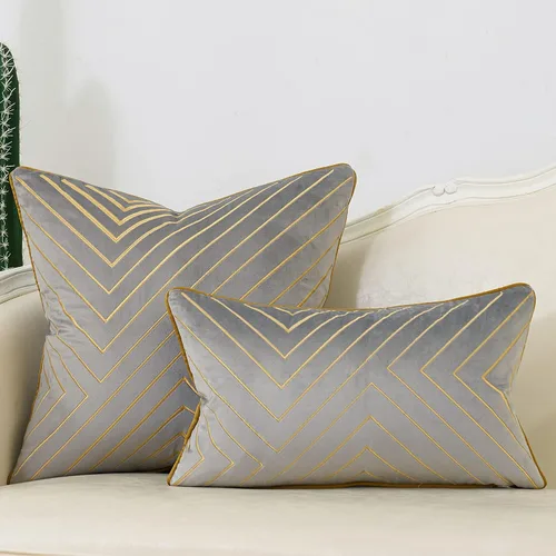 Vista 6 de Avigers Funda de almohada de 18 x 18 pulgadas, gris, terciopelo, cremallera