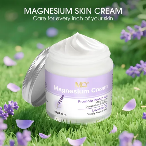 Vista 6 de MQ Crema tópica de magnesio para dormir, loción de magnesio para calambres en las piernas, relajación muscular (lavanda-120g-4.23oz)