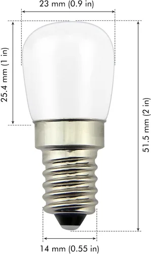 Vista 2 de Poeland Bombilla LED de 1,5 W, 120 V, base E14, paquete de 2 unidades, blanco cálido