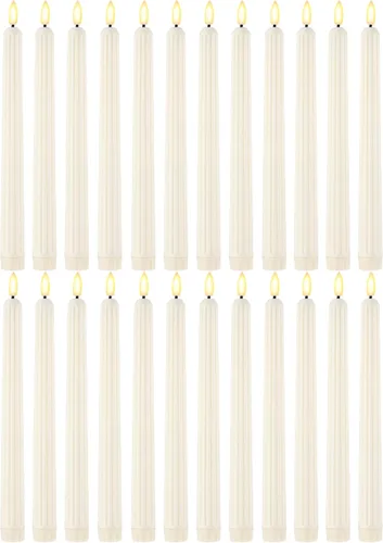 Vista 9 de Retisee 30 velas LED sin llama de 11 pulgadas, a granel, funciona con pilas, velas LED parpadeantes para decoración de San Valentín, cumpleaños