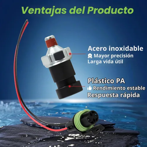 Vista 2 de Presión de aceite Bomba de combustible Interruptor de sensor de cierre de presión Compatible con motores Mercruiser (Quicksilver) 4.3L 5.0L 5.7L 305