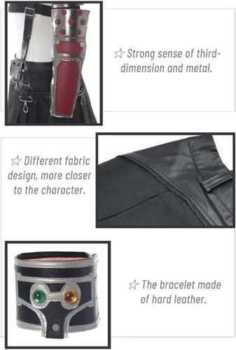 Vista 5 de LTAKK Tifa Lockhart - Disfraz de cosplay FF7 Remake, conjunto completo para Halloween