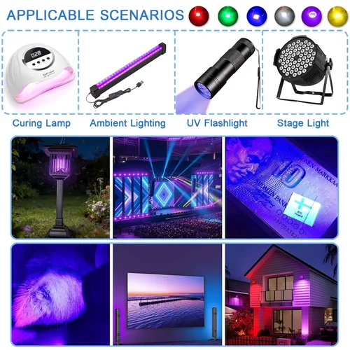 Vista 2 de Módulo COB de 10 W, chip LED de alta potencia, multifuncional, luz negra, emisor de iluminación súper brillante para accesorios de luz negra