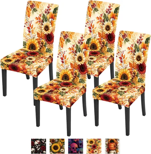 Vista 12 de ANNA QUEEN Juego de 6 fundas para sillas de comedor y cocina, fundas elásticas lavables para sillas de comedor, decoración elegante del hogar