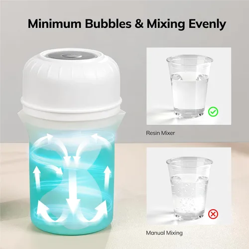 Vista 3 de Winartton Mezclador automático de resina, mezclador epoxi fácil de limpiar con paleta de silicona y taza de mezcla, burbuja mínima, manos libres