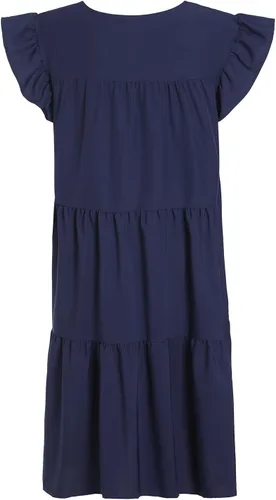 Vista 3 de FWFLYAWAY Vestidos de verano para mujer 2023, talla grande, casual, lindo, vestido tipo babydoll con volantes escalonados, estilo bohemio, vestido