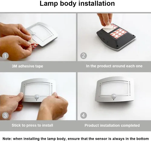 Vista 8 de Aplique de pared, lámparas de pared con sensor de movimiento, funciona con pilas, luz de pared regulable para dormitorio, pasillo, escalera