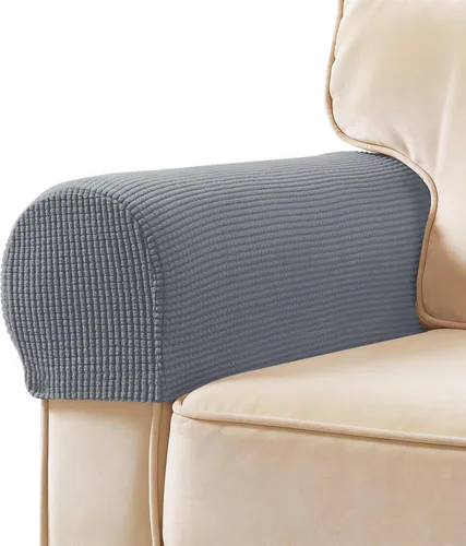 Vista 28 de SUBRTEX Juego de 2 fundas elásticas para brazos de sofá, fundas a cuadros para brazos de sofá, fundas antideslizantes para reposabrazos