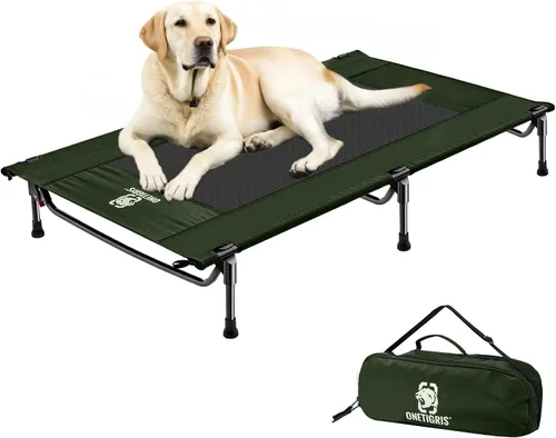Vista 9 de ONETIGRIS Cama elevada para perros, cama elevada para perros con malla a prueba de mordidas, portátil antideslizante para interiores y exteriores
