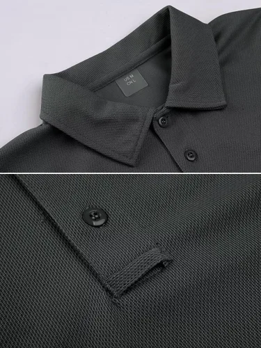 Vista 3 de MAGCOMSEN Camisas polo para hombre, 3 botones, secado rápido, manga larga, tácticas, camisa de golf