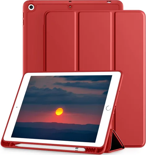 Vista 17 de Funda compatible con iPad de 9ª/8ª/7ª generación, para iPad de 10.2 pulgadas con soporte para lápiz, funda inteligente con soporte de TPU