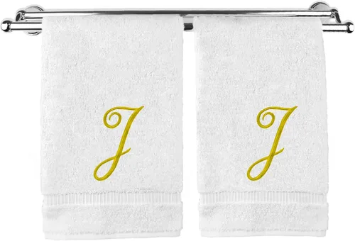 Vista 126 de Toalla de mano con monograma, regalo personalizado, 16 x 30 pulgadas, extra absorbente, 100% algodón turco, acabado de rizo suave, para baño, cocina