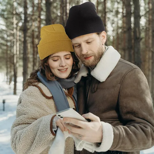 Vista 3 de Rosoz Gorro unisex para hombre y mujer, gorro de punto de invierno, gorro de esquí suave