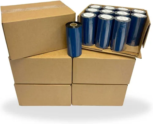 Vista 22 de Wolfbarco 1 Roll 1.57" x 1476' 40mm x 450m Premium Resin-Enhanced Wax Ribbon, Black Barcode Thermal Transfer Ribbon 1" Core Coated Ink Outside (CSO)