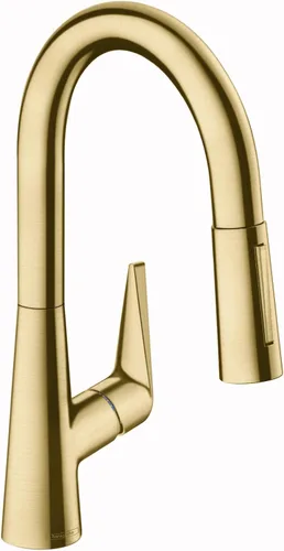 Vista 9 de hansgrohe Talis S 72813341 - Grifo de cocina de arco alto, grifo para fregadero de cocina, cabezal rociador de acoplamiento magnético, cromo negro