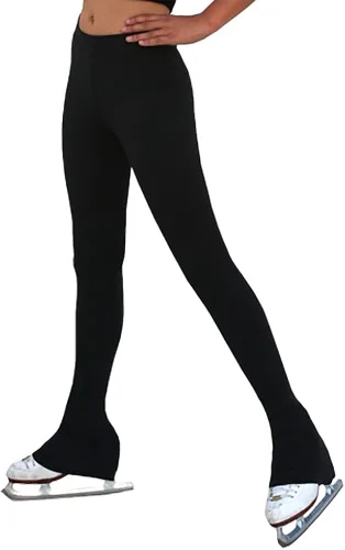 Vista 2 de ChloeNoel P23-2 Pantalones de patinaje artístico con cintura de contraste, color negro, talla S para adultos