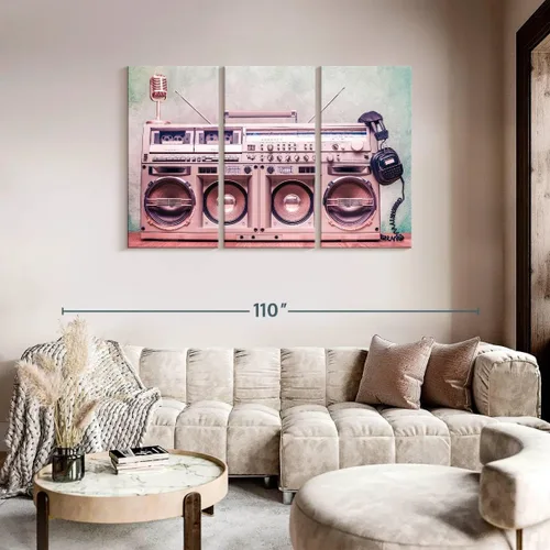 Vista 168 de Elephant Stock BW - Reproductor de discos de vinilo para pared, lienzo horizontal, decoración de pared de sala de estar de 3 piezas, impresión