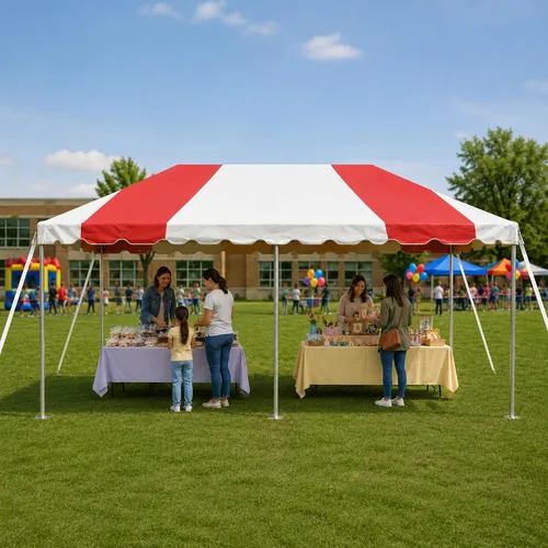 Vista 31 de Party Tents Direct Carpa para Fiesta de 20x30 - Marco de Acero - Gazebo al Aire Libre, Pabellón, Sombrilla para Sol, Refugio para Acampada - Verde