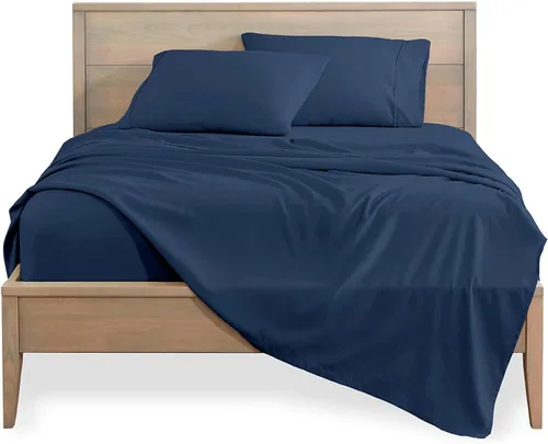 Vista 2 de Sábanas de algodón de parcal de 600 hilos para cama de tamaño doble, sábanas de algodón de percal, tamaño doble, doble bolsillo, sábanas de algodón