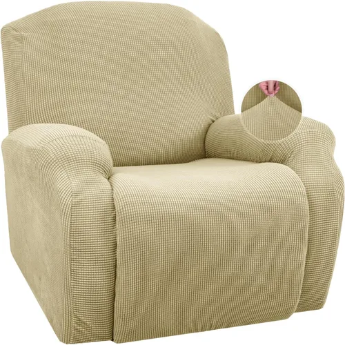 Vista 7 de JIVINER Fundas súper elásticas para sillas reclinables, de elastano, suave, con bolsillos, protector de muebles reclinables