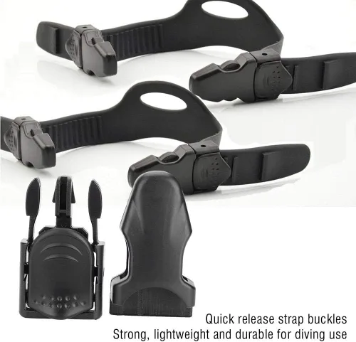 Vista 6 de Alomejor Keep Diving - Correa de repuesto para buceo, material de policarbonato, negro, liberación rápida, para esnórquel y natación, 1 par