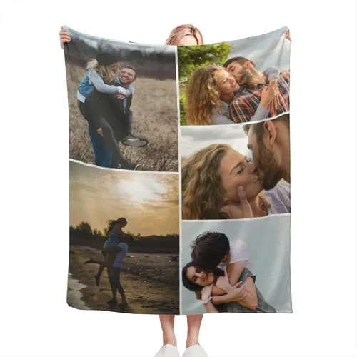 Vista 15 de Manta personalizada con foto, manta personalizada de franela polar para madre, padre, familia, amigos, amantes de mascotas, boda, día de San 1 Foto