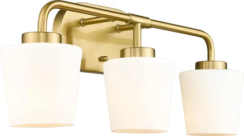Vista 13 de AD-22004-2W-SN - Lámparas de baño sobre espejo, 2 luces de níquel cepillado con vidrio blanco leche, apliques de pared vintage de granja