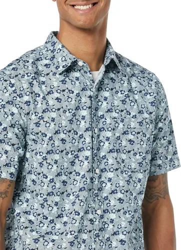 Vista 5 de Tienda Essentials Camisa de popelina de manga corta ajustada para hombre