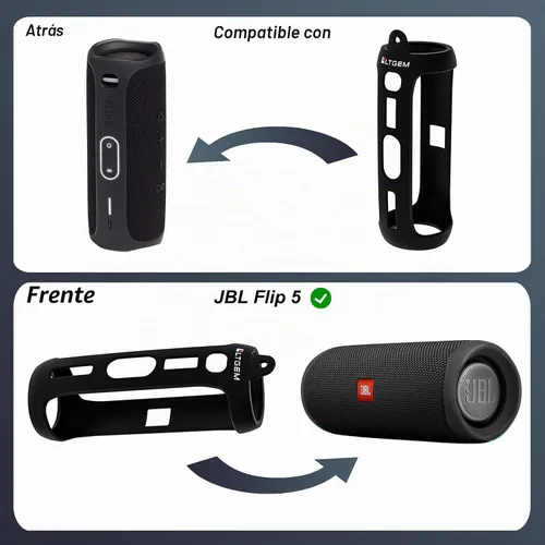 Vista 2 de LTGEM - Funda para altavoz Bluetooth portátil impermeable JBL FLIP 5 Estuche Flip 5 Negro