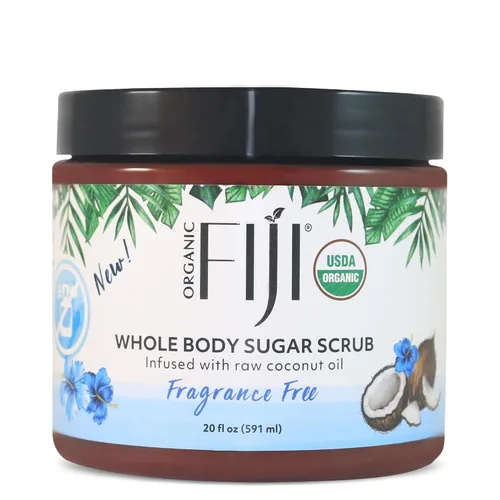 Vista 10 de Organic Fiji Exfoliante para todo el cuerpo - Infundido con aceite de coco, exfoliante de azúcar para una piel suave y suave, exfolia y restaura
