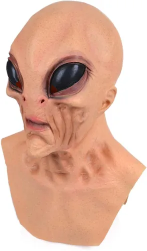 Vista 2 de Máscaras realistas de alienígenas máscaras de látex para Halloween máscaras divertidas para fiestas de disfraces de Halloween para adultos