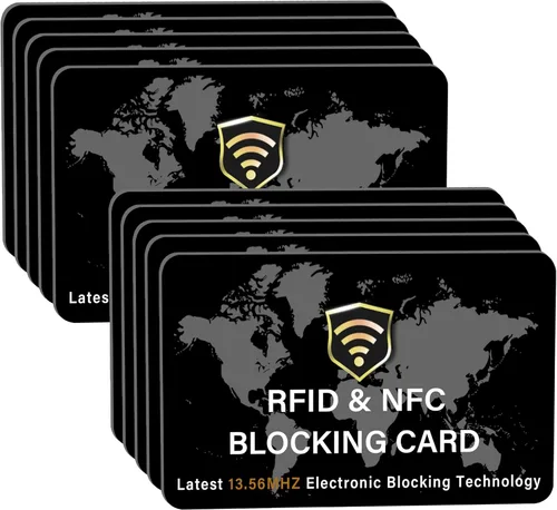 Vista 32 de SaiTech IT Paquete de 5 Tarjetas de Bloqueo RFID, Una Tarjeta Protege Toda la Billetera y Cartera, Protector de Tarjetas de Débito y Crédito