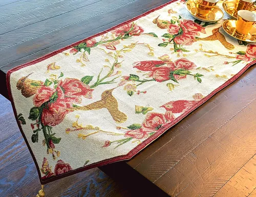 Vista 19 de Tache Home Fashion Camino de mesa con tapiz Mrs. Snowman 13x54