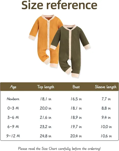 Vista 7 de Ropa para bebé niño recién nacido, traje de manga larga, traje de bebé, 2 unidades de mameluco sólido