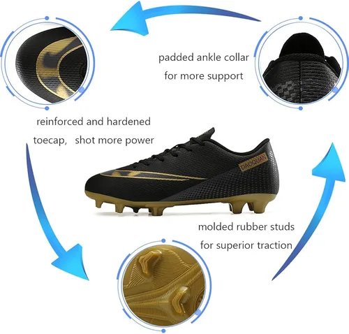 Vista 4 de Aiqzsh Zapatos deportivos de fútbol para hombre, zapatos de fútbol profesionales, transpirables para deportes al aire libre, corrercompetencia