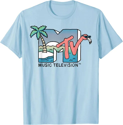 Vista 17 de MTV Camiseta con logotipo de flamenco de Beach Island Blanco