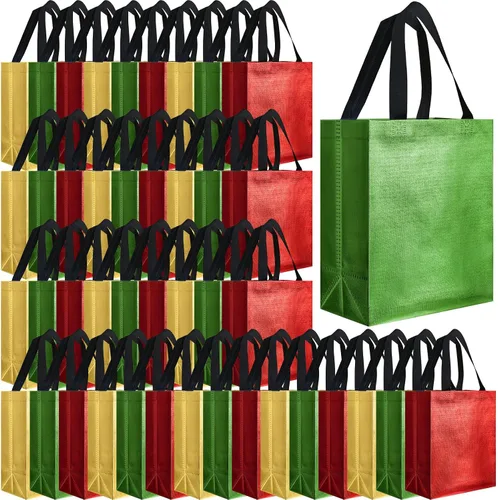 Vista 39 de Eccliy - 80 bolsas de regalo reutilizables, tamaño mediano, color negro