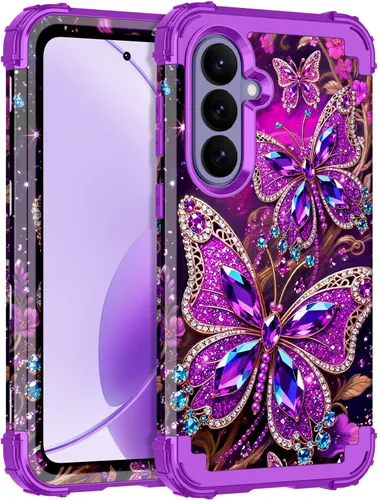 Vista 62 de Rancase para Galaxy S25, Funda de tres capas, protección resistente a los golpes, paraguas de plástico duro + funda protectora de goma de silicona