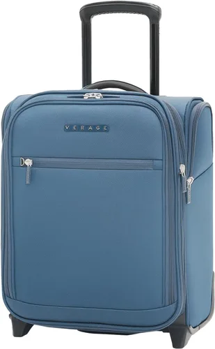 Vista 39 de Verage Equipaje de mano debajo del asiento de 14 pulgadas con ruedas giratorias y puerto de carga USB, maleta con ruedas para aerolíneas, bolsa Negro
