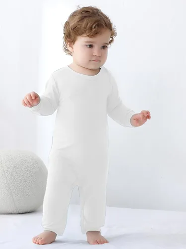 Vista 4 de GUISBY Pijama de bambú para bebé, manga larga con cierre a presión