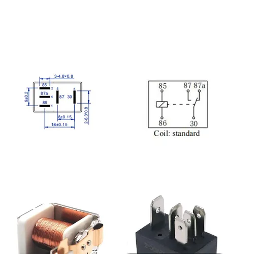 Vista 5 de Paquete de 4 relés micro de 5 pines, 12 V, 30 A, pequeño relé de arranque automotriz multiusos para motor de automóvil