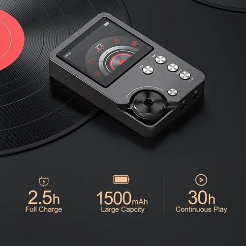 Vista 5 de CUIFATI Reproductor de MP3 de alta fidelidad, reproductor de música de alta resolución sin pérdidas, audio digital portátil con tarjeta de memoria
